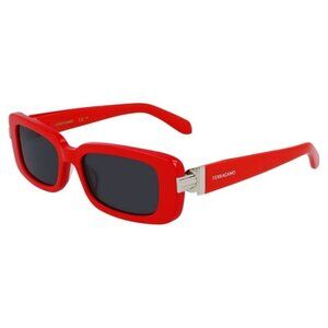 A0478Z New SALVATORE FERRAGAMO Red Rectangle SF1105S 600 Sunglasses Women